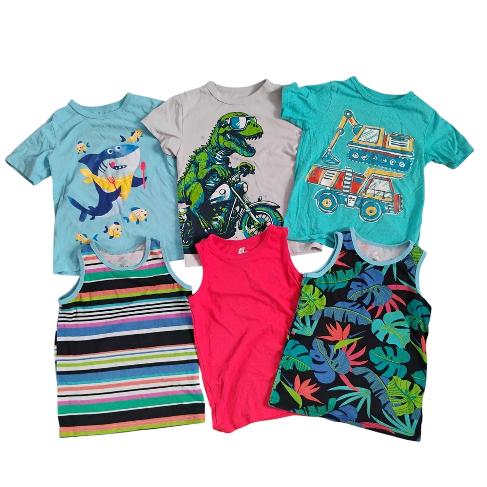 Colorful Kids' T-Shirts and Tank Tops Set